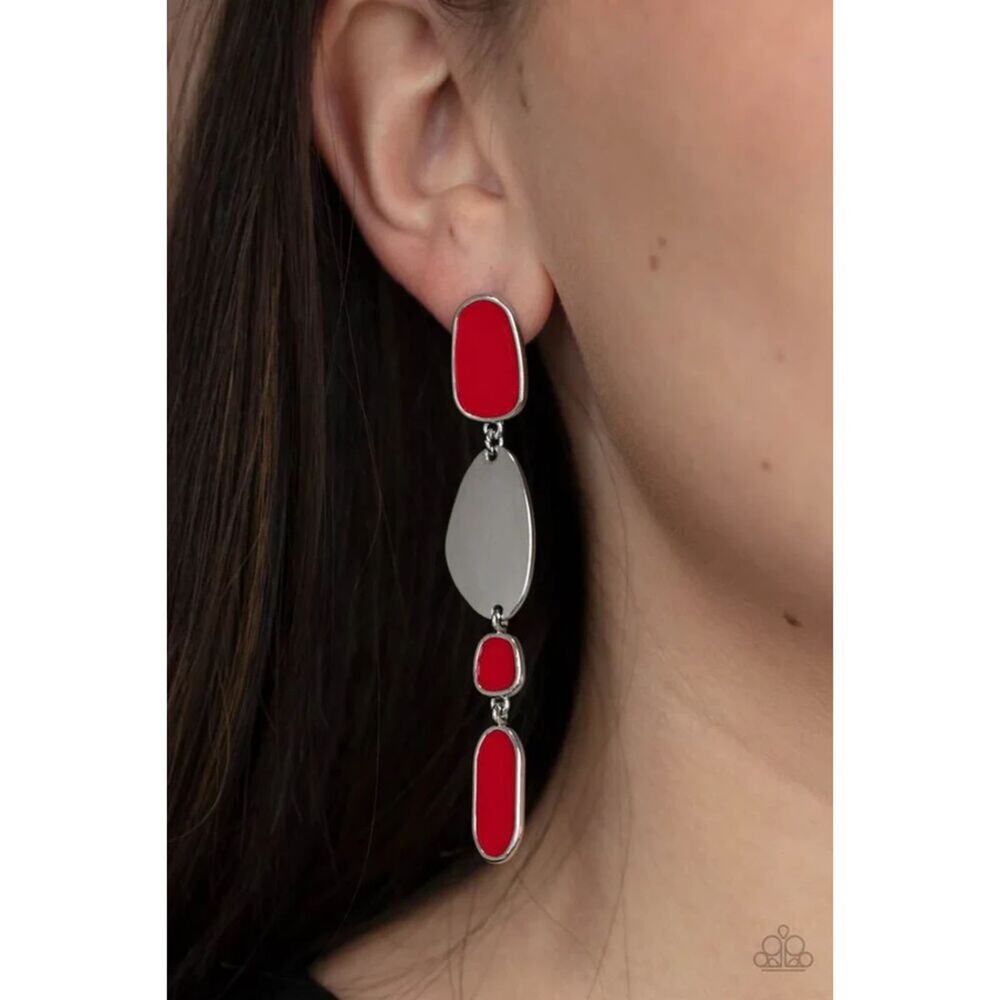 Deco by Design Red Post Earrings (130)